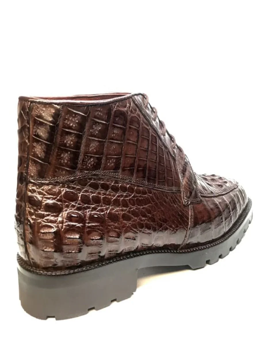 Los Altos Brown Hornback Crocodile Ankle Boots - Image 2