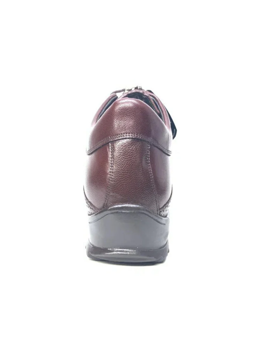 Los Altos Brown Perforated Crocodile Tail Sneakers - Image 5