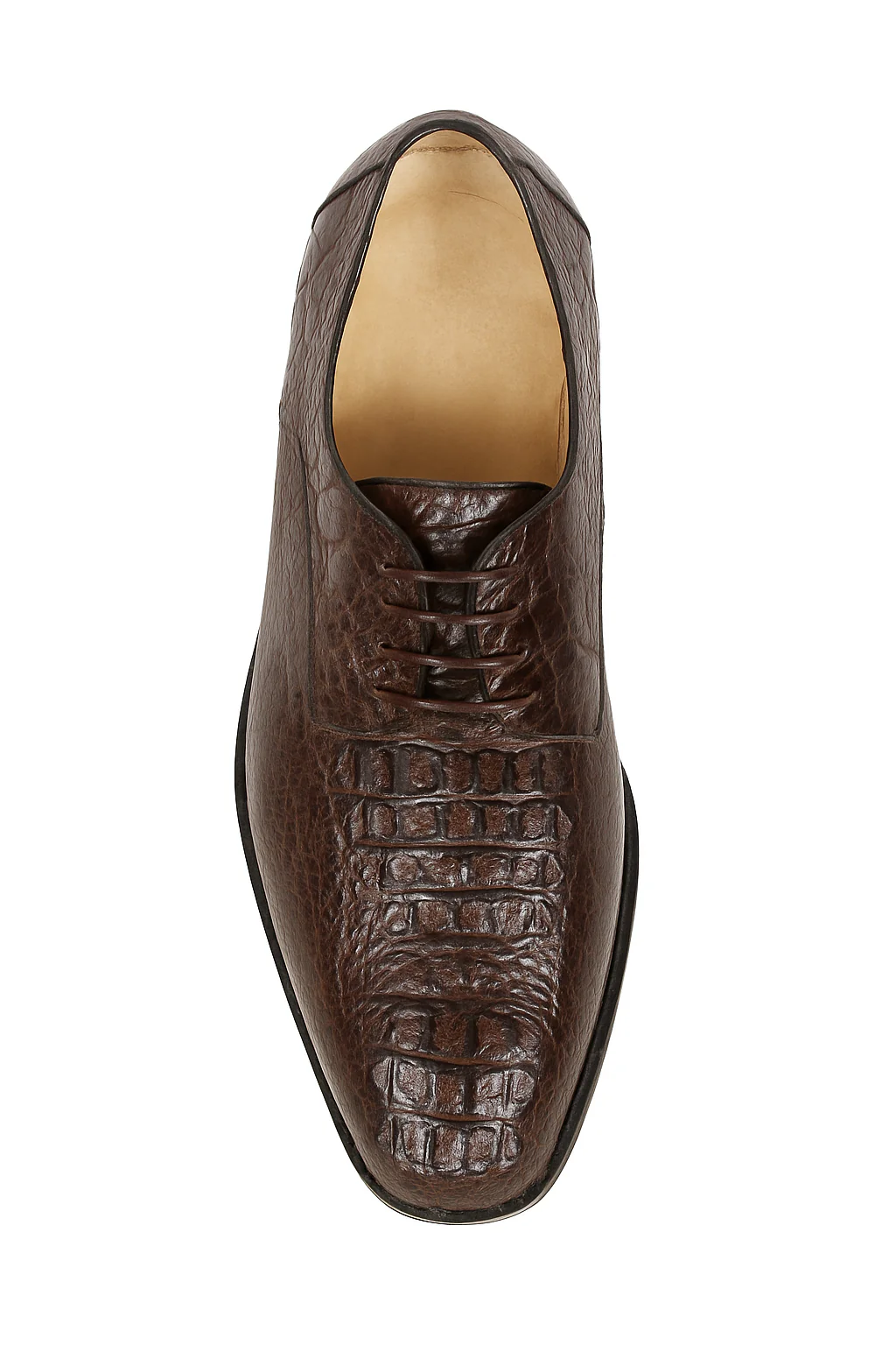 Los Altos Caiman Hornback Plain Toe Brown Shoes - Image 6