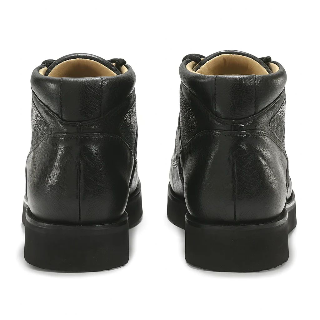 Los Altos Casual Black Stingray & Ostrich Skin Shoes - Image 7