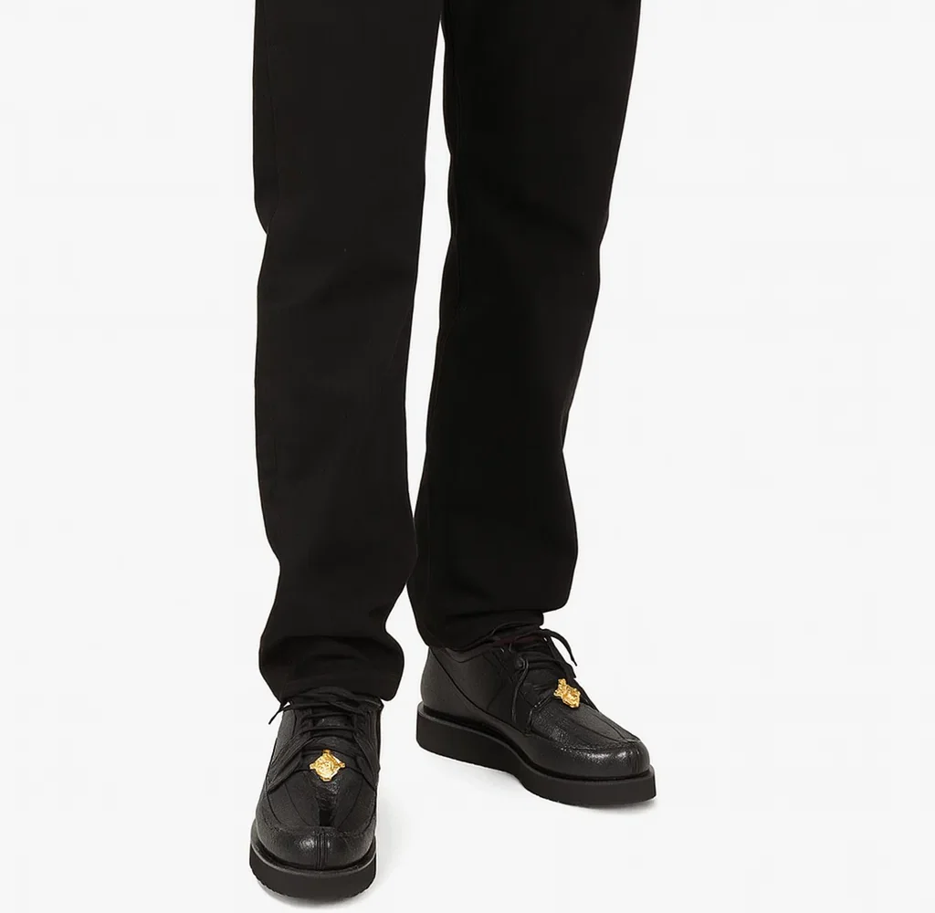 Los Altos Casual Black Stingray & Ostrich Skin Shoes - Image 8