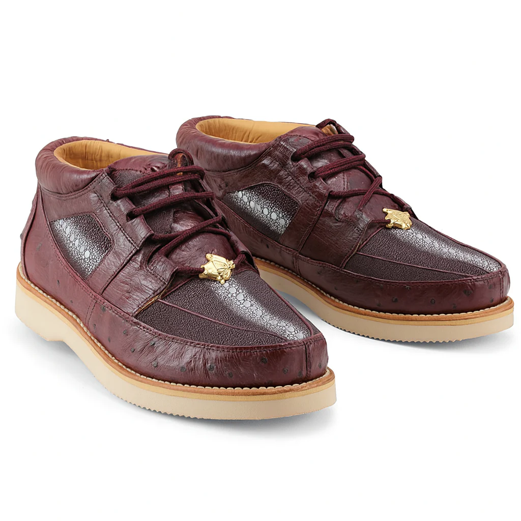 Los Altos Casual Burgundy Genuine Stingray / Ostrich Shoes - Image 4