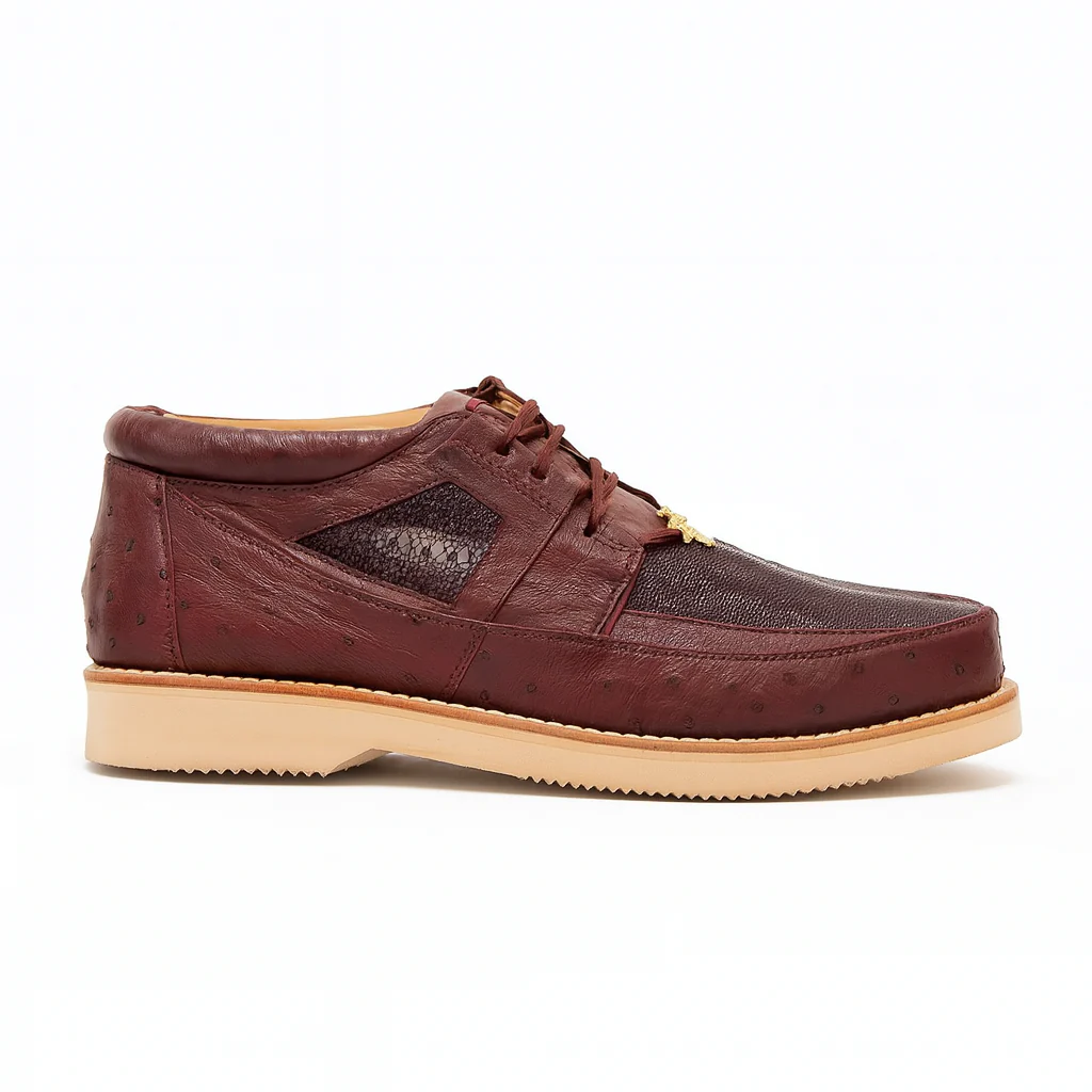 Los Altos Casual Burgundy Genuine Stingray / Ostrich Shoes - Image 5