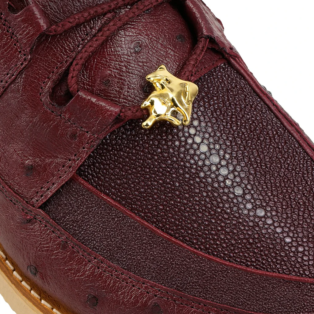 Los Altos Casual Burgundy Genuine Stingray / Ostrich Shoes - Image 8