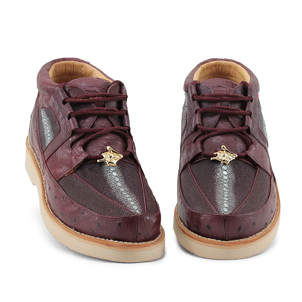 Los Altos Casual Burgundy Genuine Stingray / Ostrich Shoes - Image 9