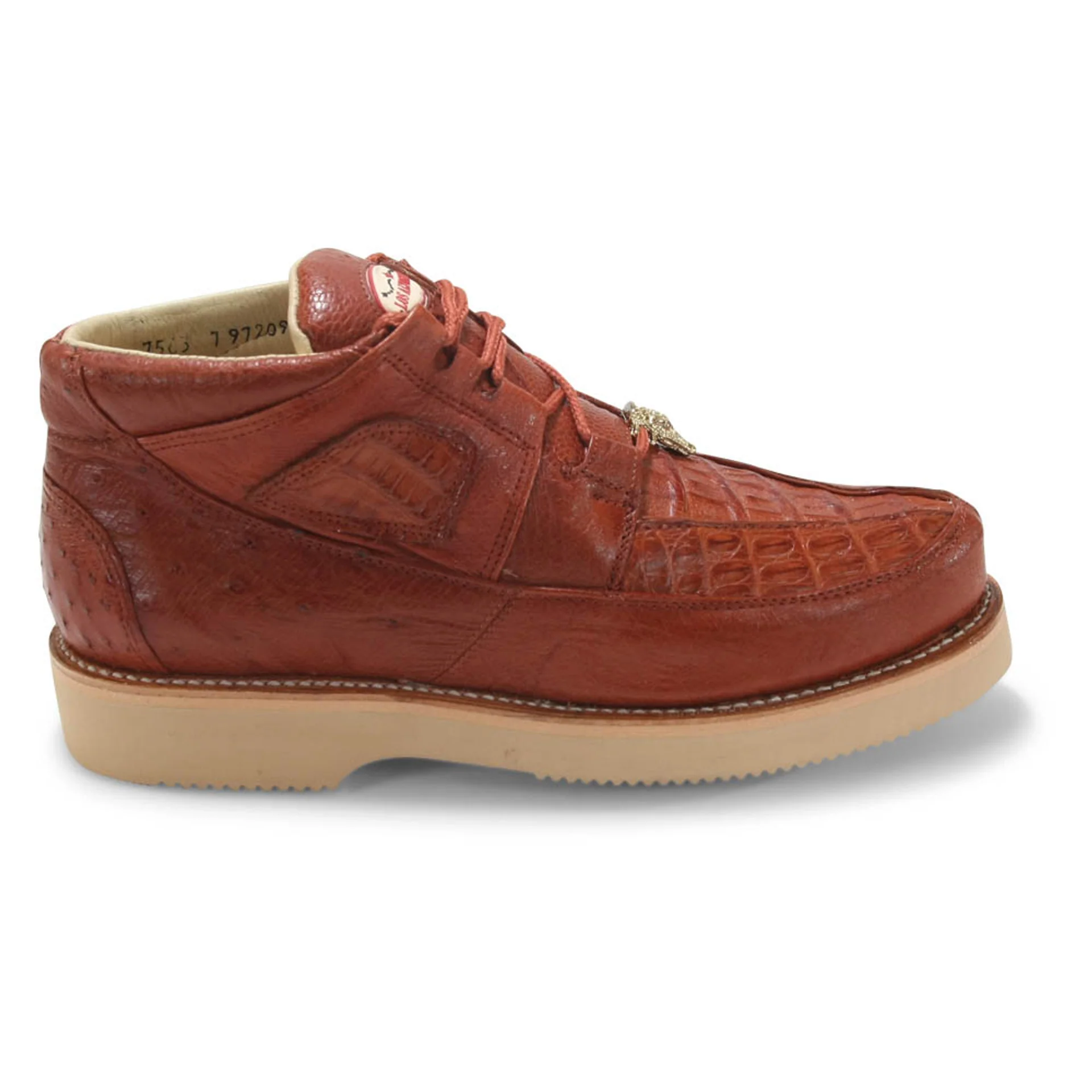 Los Altos Casual Cognac Caiman Belly & Ostrich shoes - Image 2