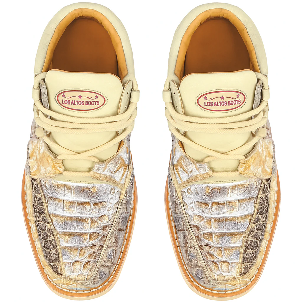 Los Altos Casual Natural Genuine All-Over Crocodile Shoes - Image 3