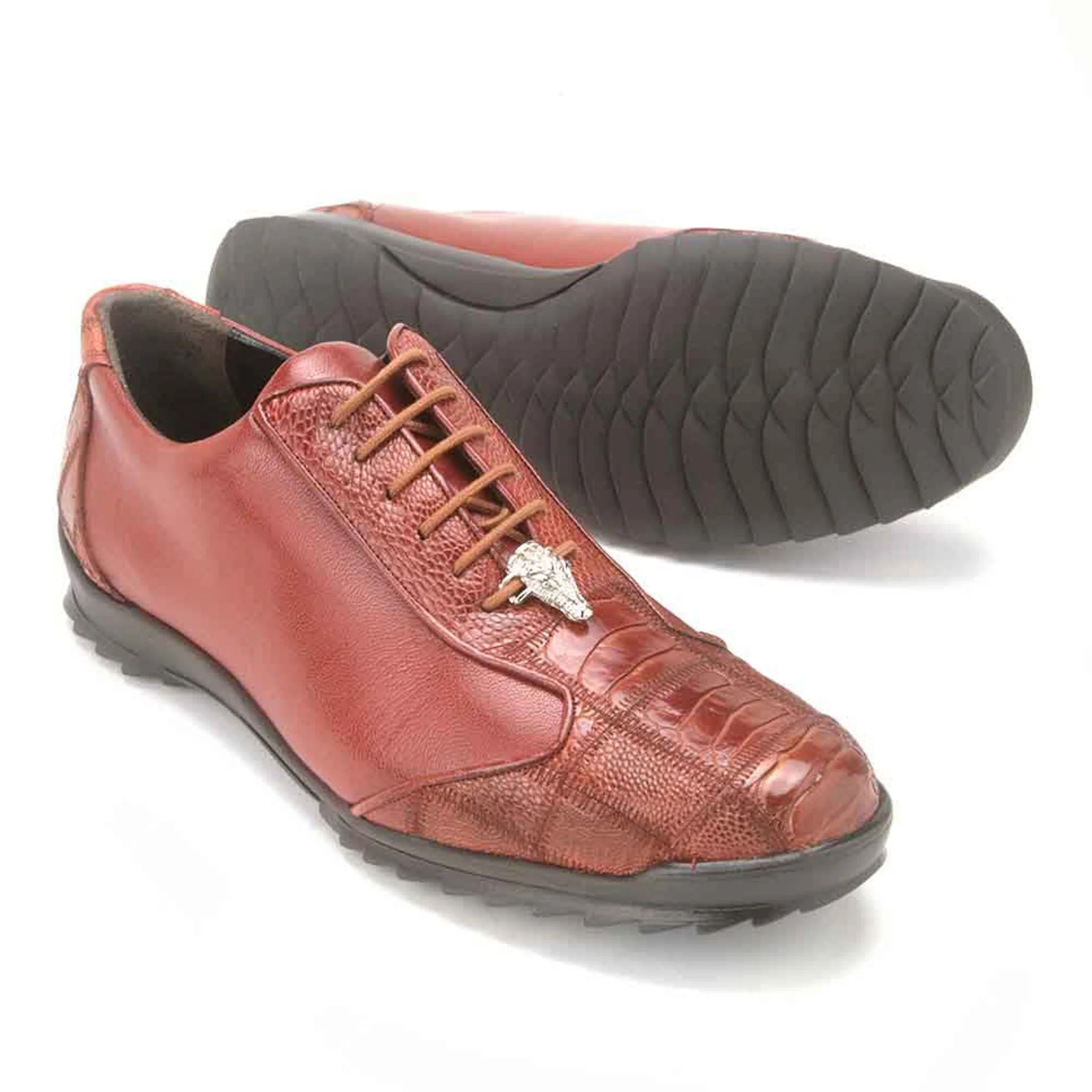 Los Altos Cognac Genuine Ostrich Casual Sneaker - Image 3