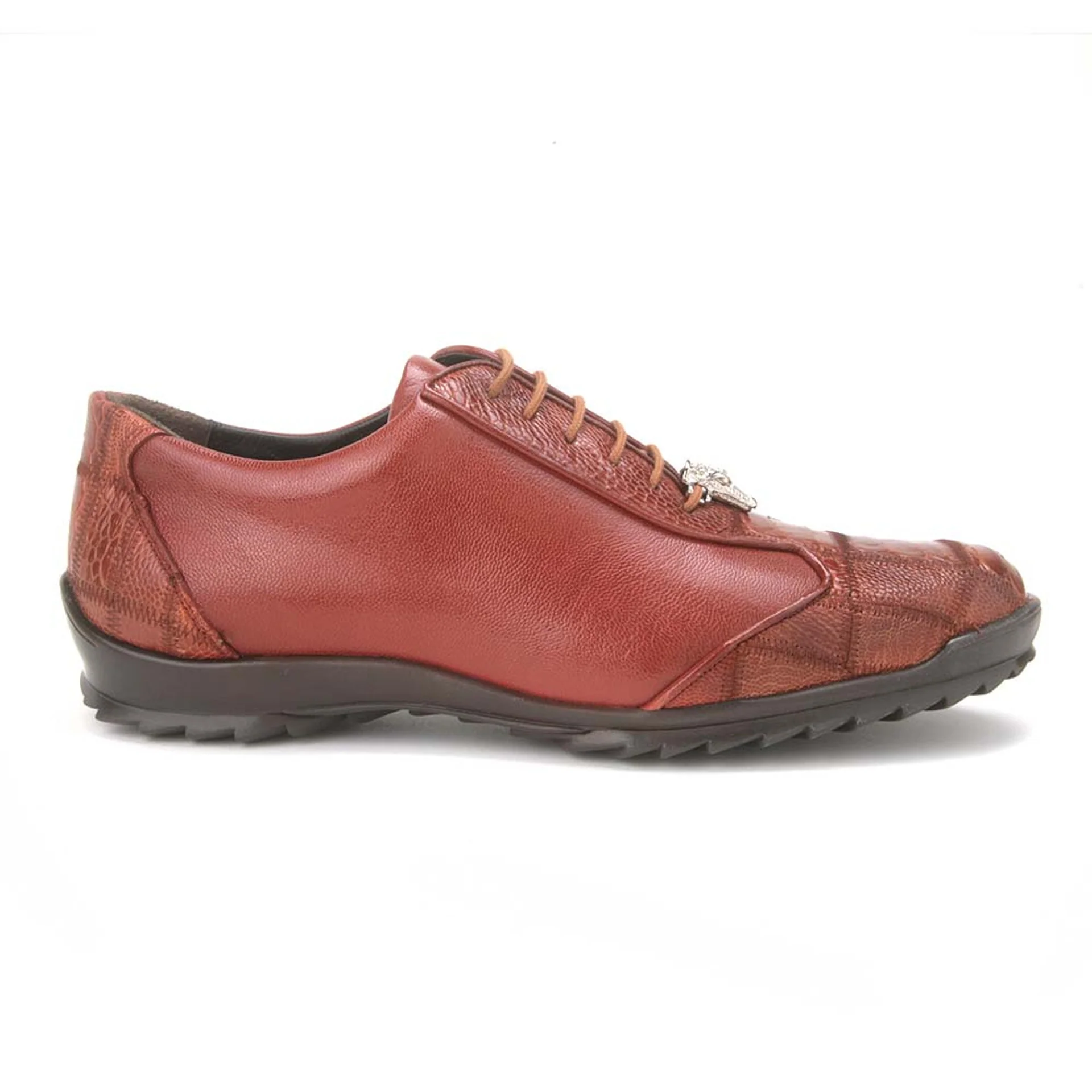 Los Altos Cognac Genuine Ostrich Casual Sneaker - Image 4