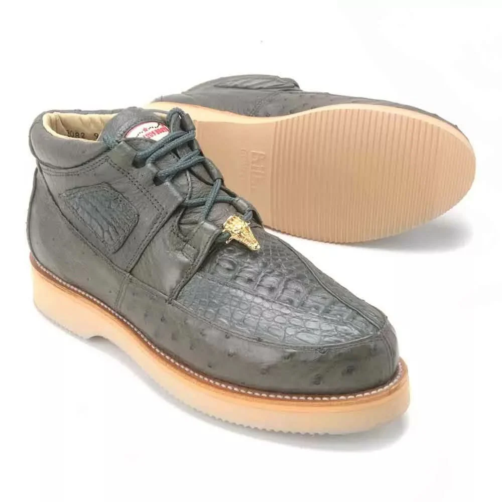 Los Altos Grey Genuine Caiman & Ostrich - Image 3