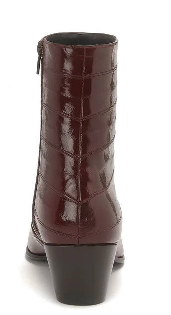 Los Altos Men’s Burgundy Genuine Eel Skin Leather Ankle Boots - Image 5