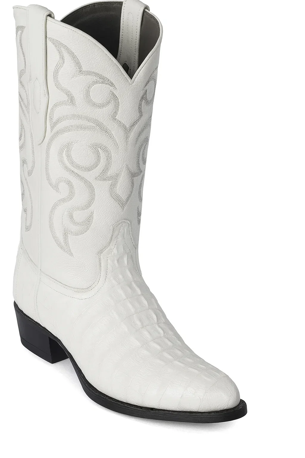 Los Altos Men’s Dress Cowboy Boot – White Crocodile - Image 3