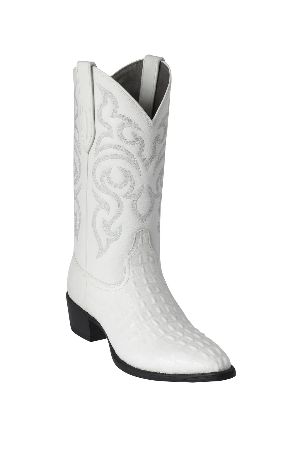 Los Altos Men’s Dress Cowboy Boot – White Crocodile - Image 4