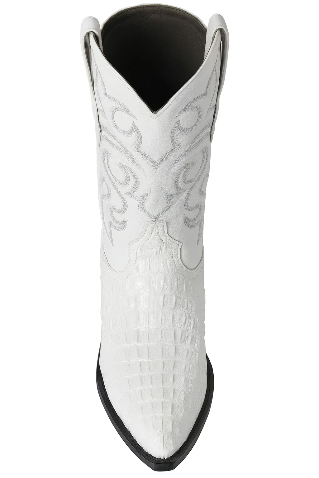 Los Altos Men’s Dress Cowboy Boot – White Crocodile - Image 8