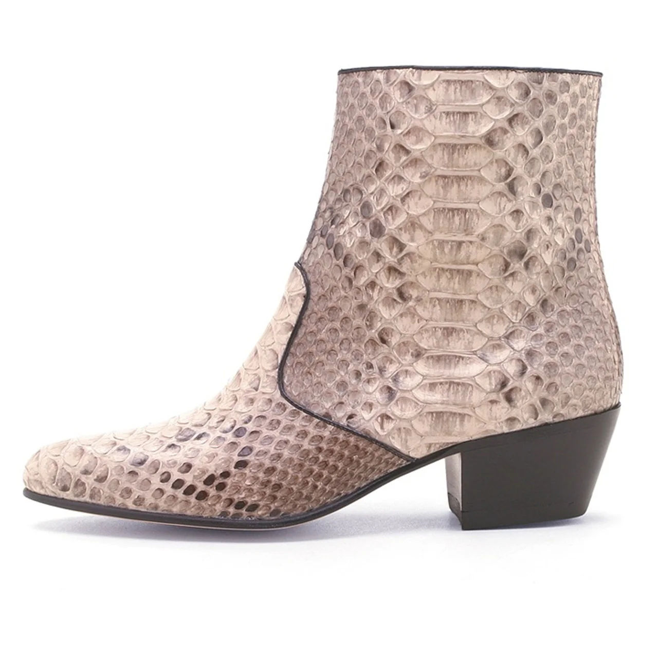 Los Altos Men’s Natural Genuine Python Snakeskin Leather Ankle Boots - Image 3