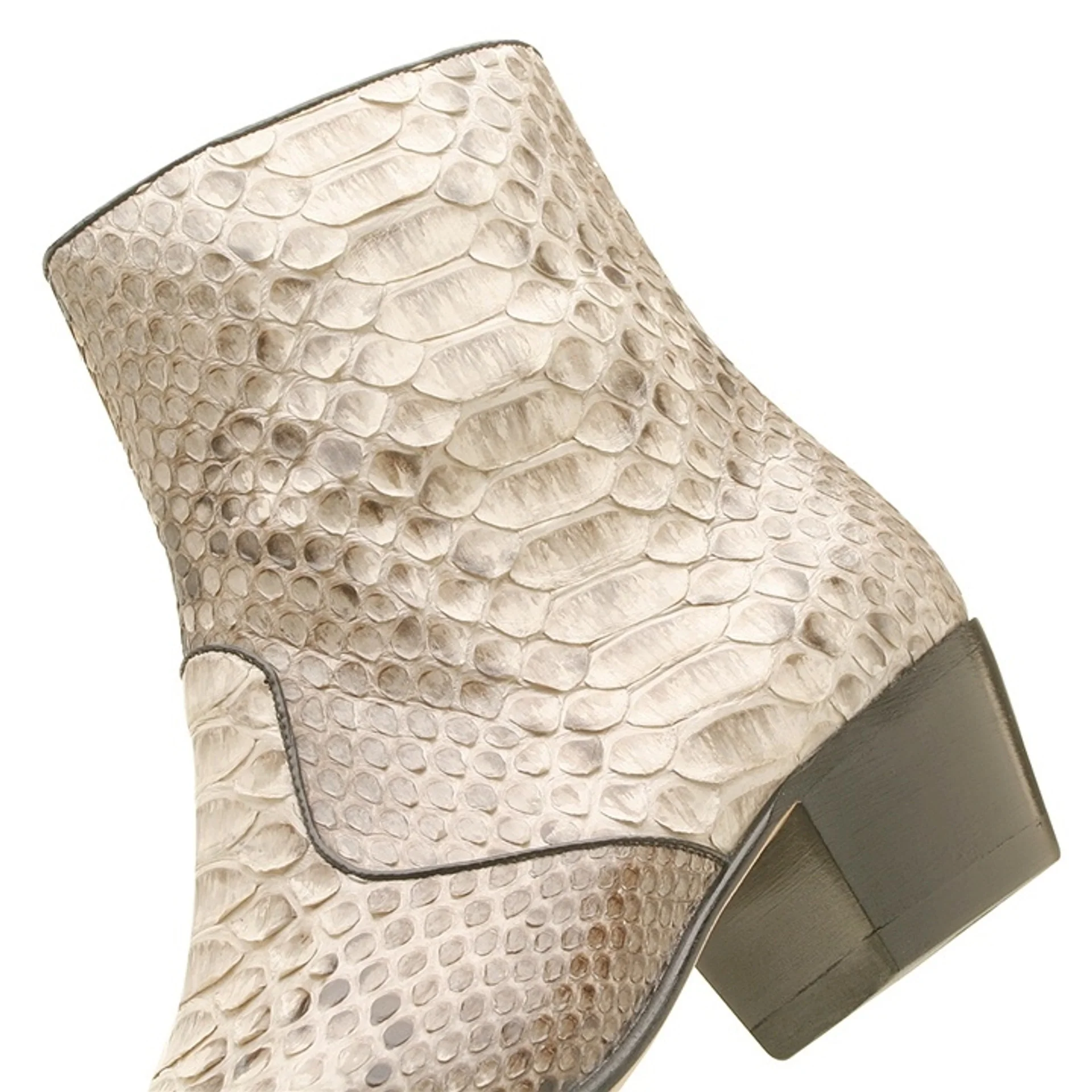 Los Altos Men’s Natural Genuine Python Snakeskin Leather Ankle Boots - Image 4