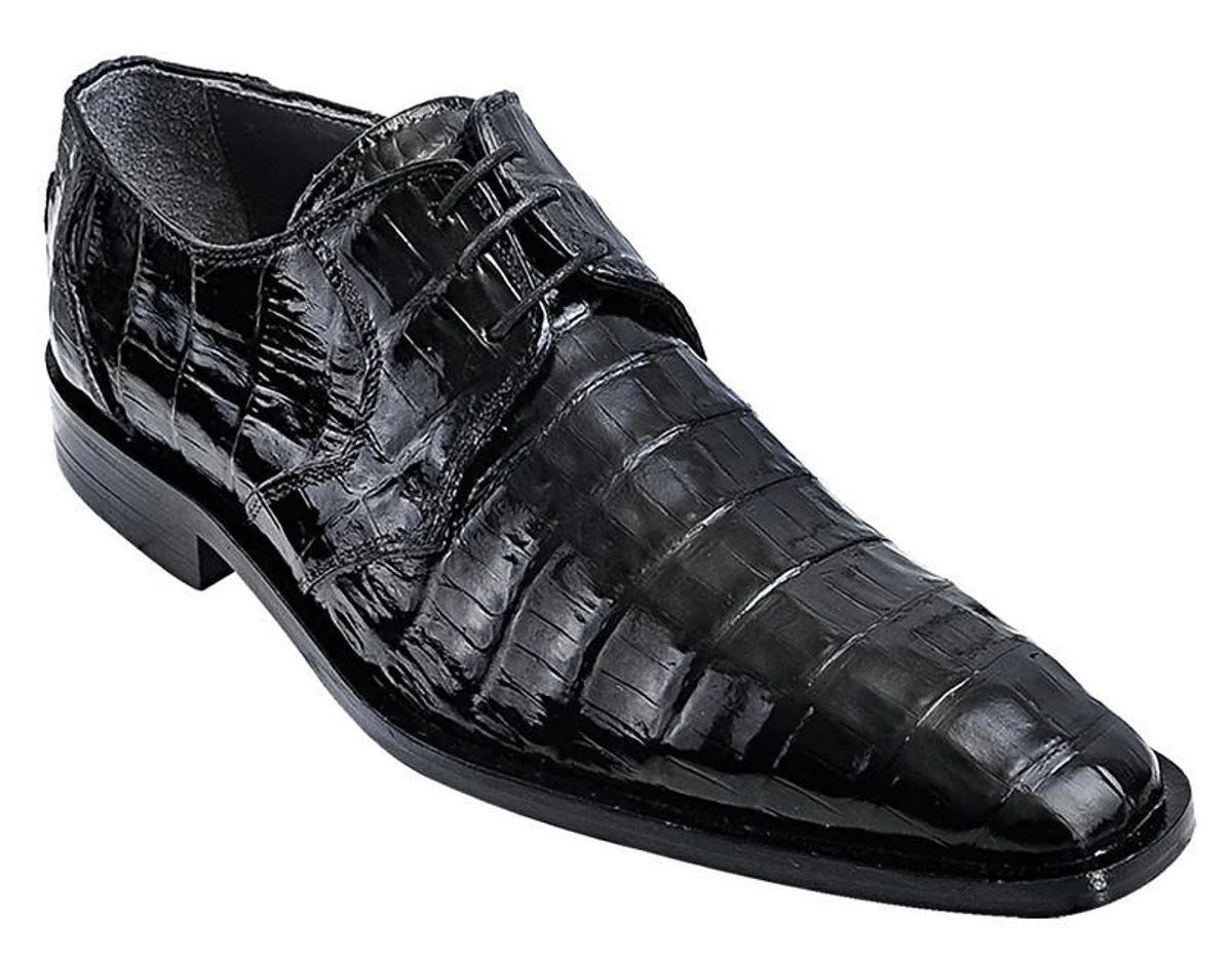 Men’s Los Altos Black Crocodile Dress Shoes with Italian Toe, Exotic Formal Lace Up Shoes - Image 12