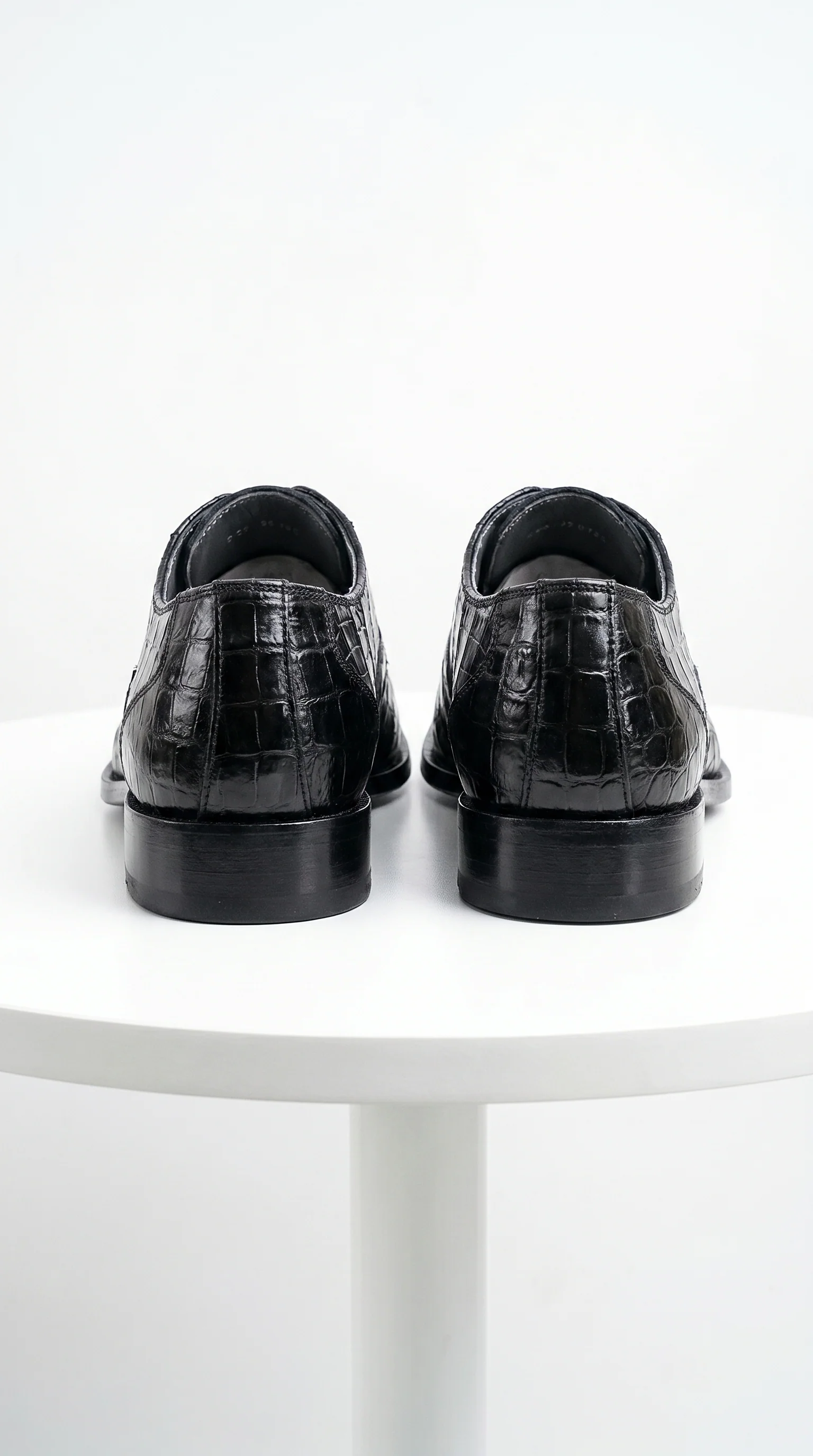 Men’s Los Altos Black Crocodile Dress Shoes with Italian Toe, Exotic Formal Lace Up Shoes - Image 6