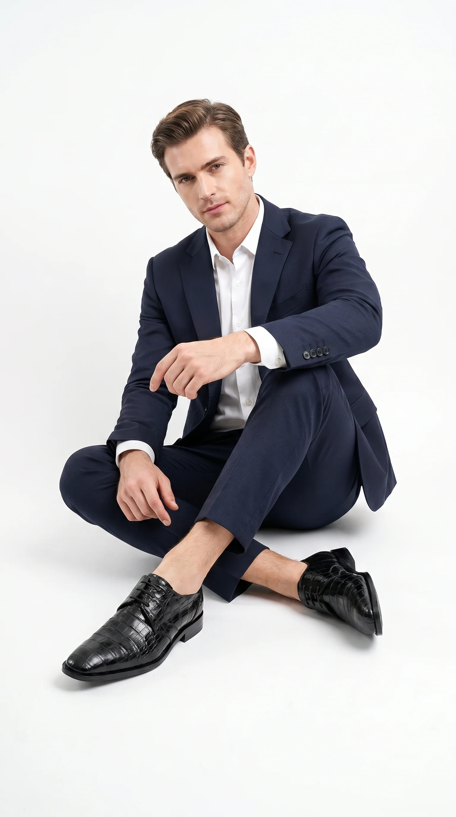 Men’s Los Altos Black Crocodile Dress Shoes with Italian Toe, Exotic Formal Lace Up Shoes - Image 7