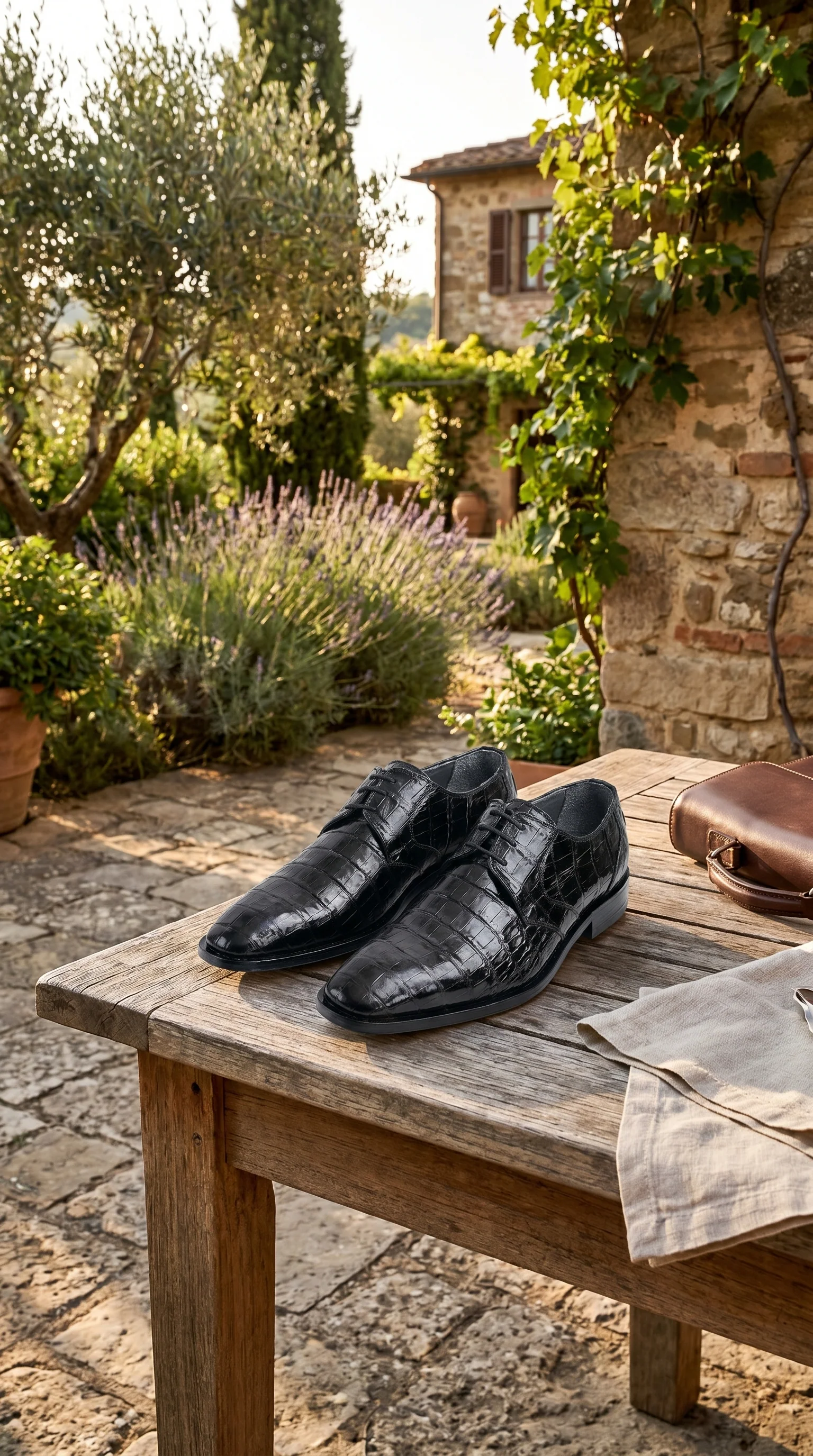 Men’s Los Altos Black Crocodile Dress Shoes with Italian Toe, Exotic Formal Lace Up Shoes - Image 8