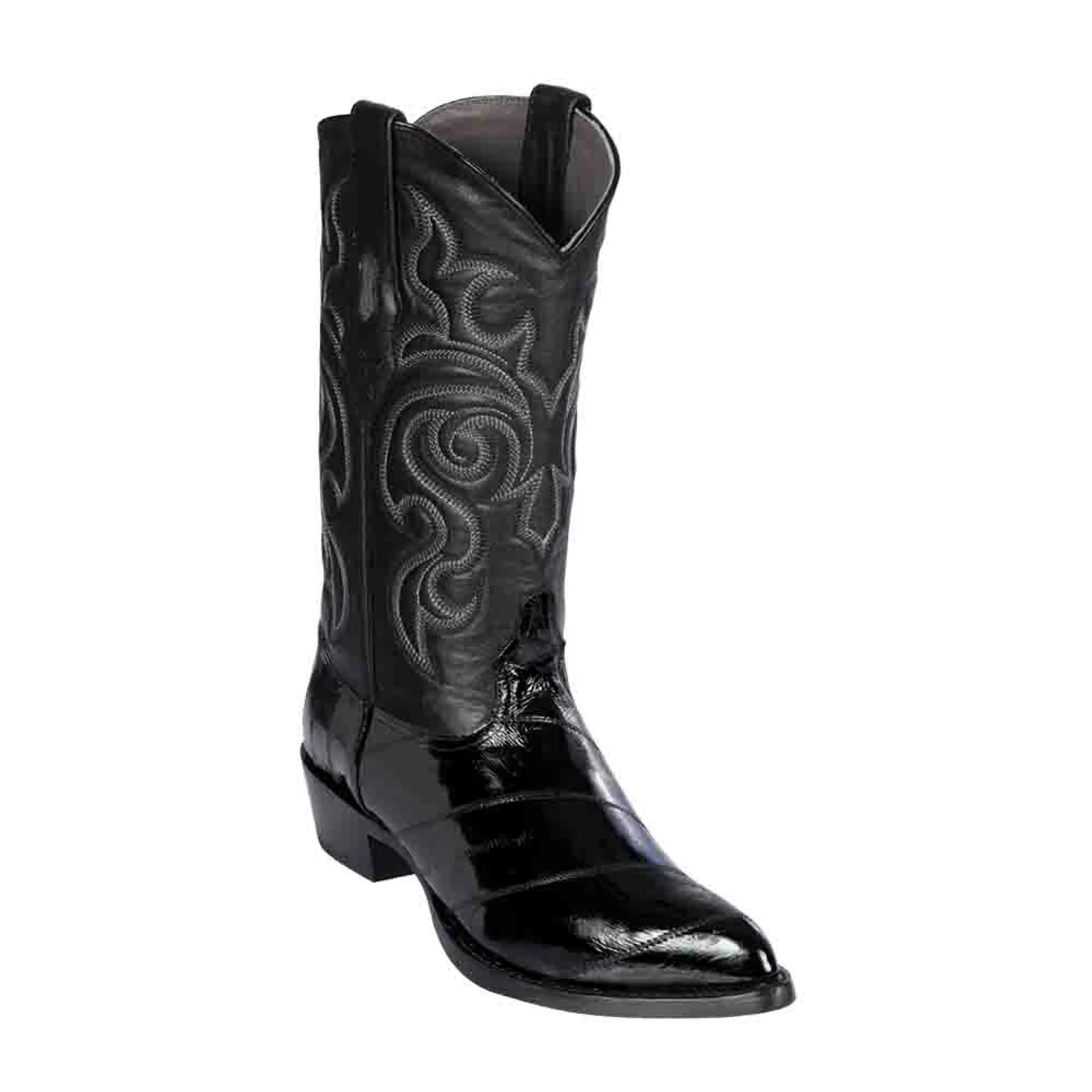 Los Altos Men's Black Eel Skin J Toe Boots - Image 2