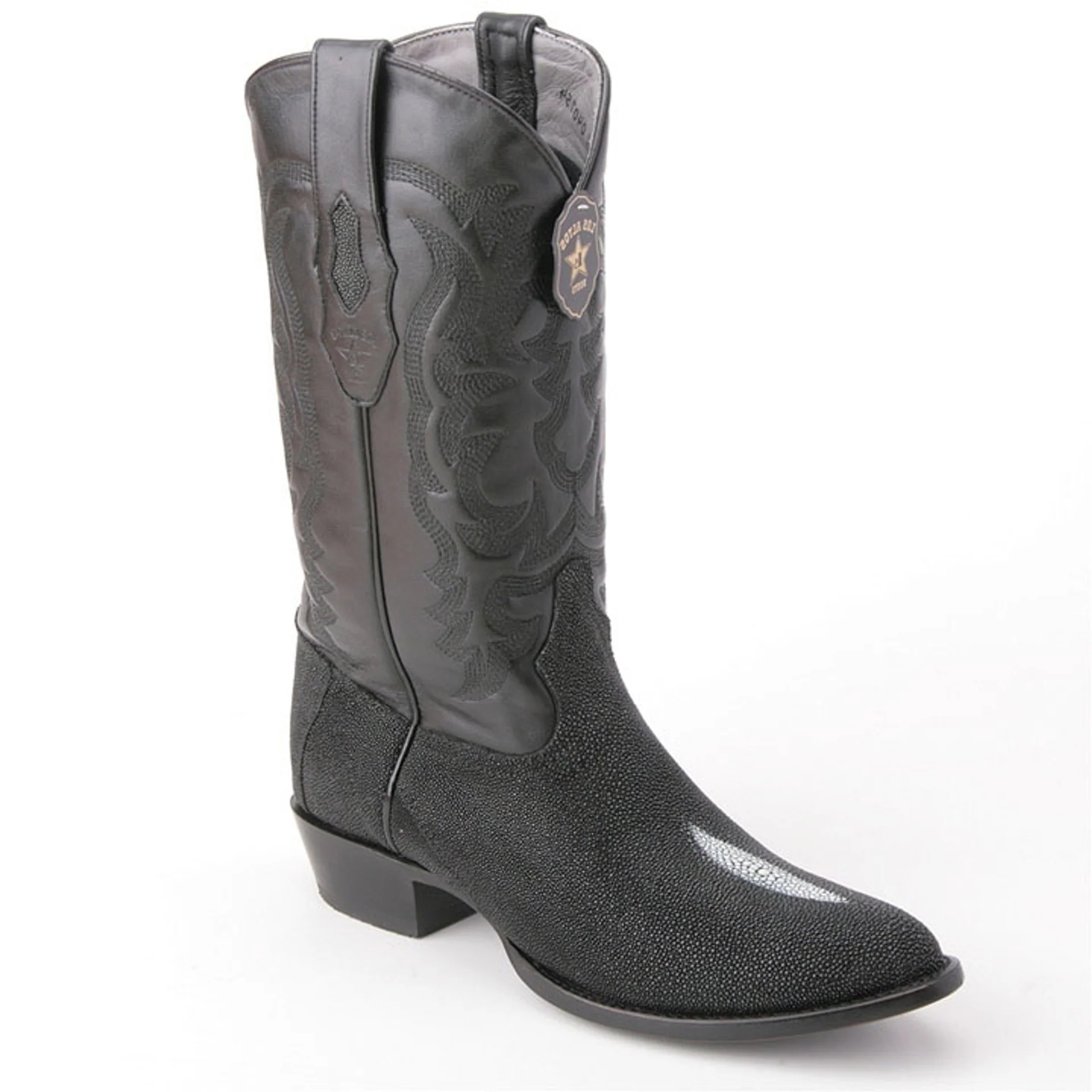 Los Altos Men's Black Exotic Stingray Round Toe Boots - Image 2