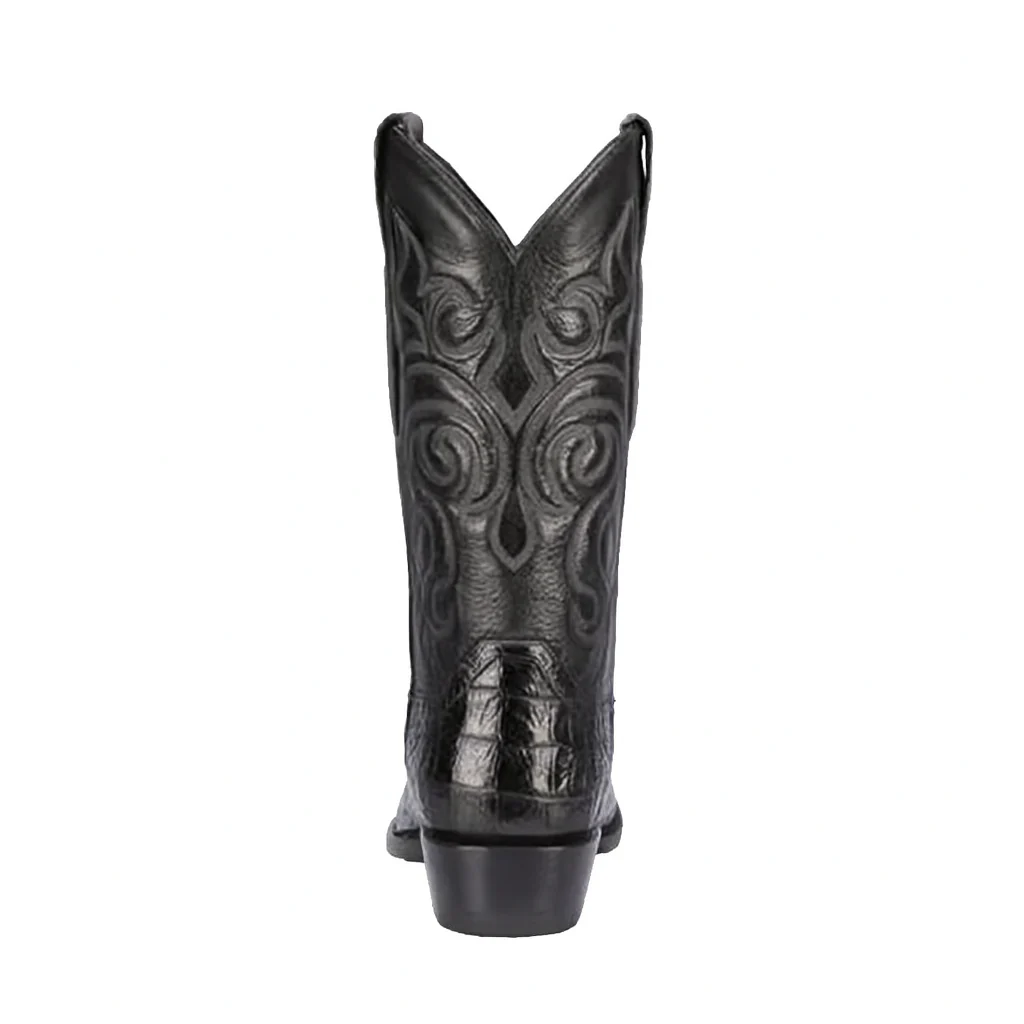 Los Altos Men's Black Genuine Caiman Tail Boots - Image 7