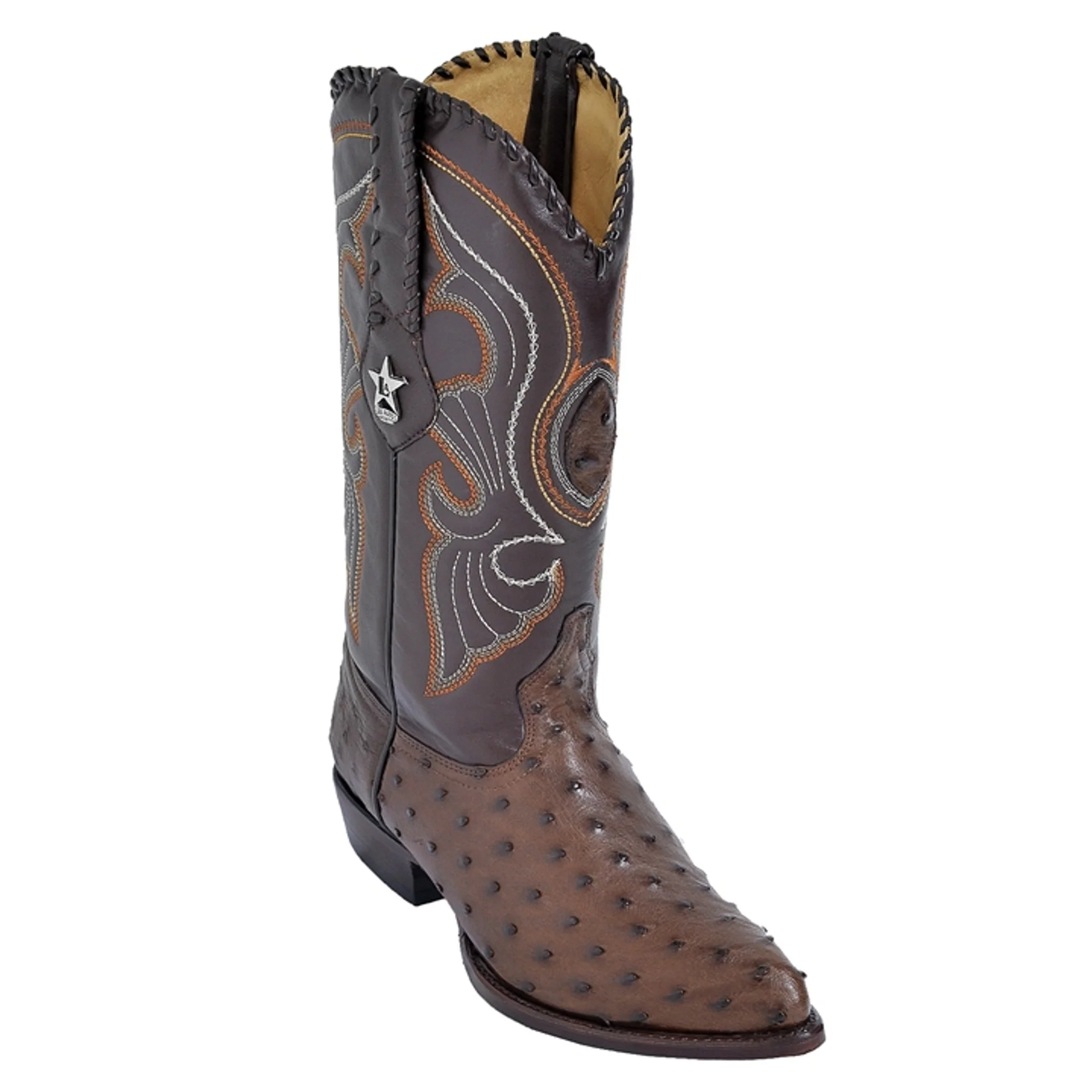 Los Altos Men's Brown Full Quill Ostrich Boots - Image 2