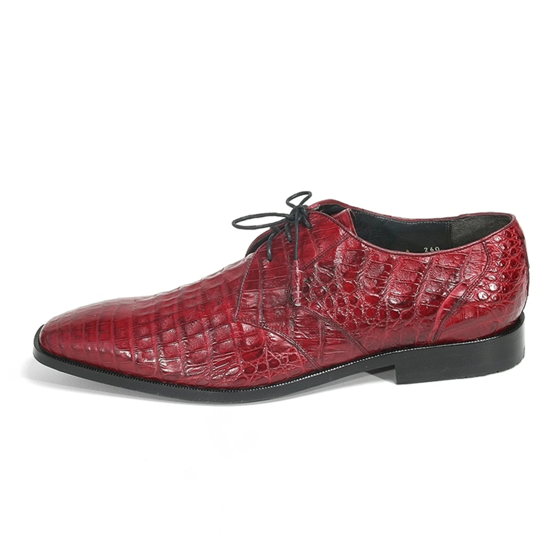 Los Altos Men's Burgundy Crocodile Shoes - Image 2