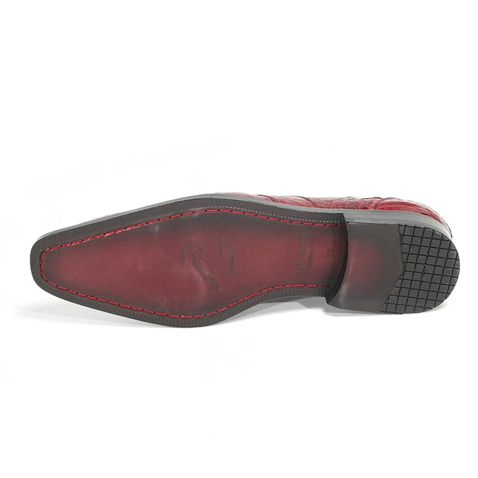 Los Altos Men's Burgundy Crocodile Shoes - Image 3