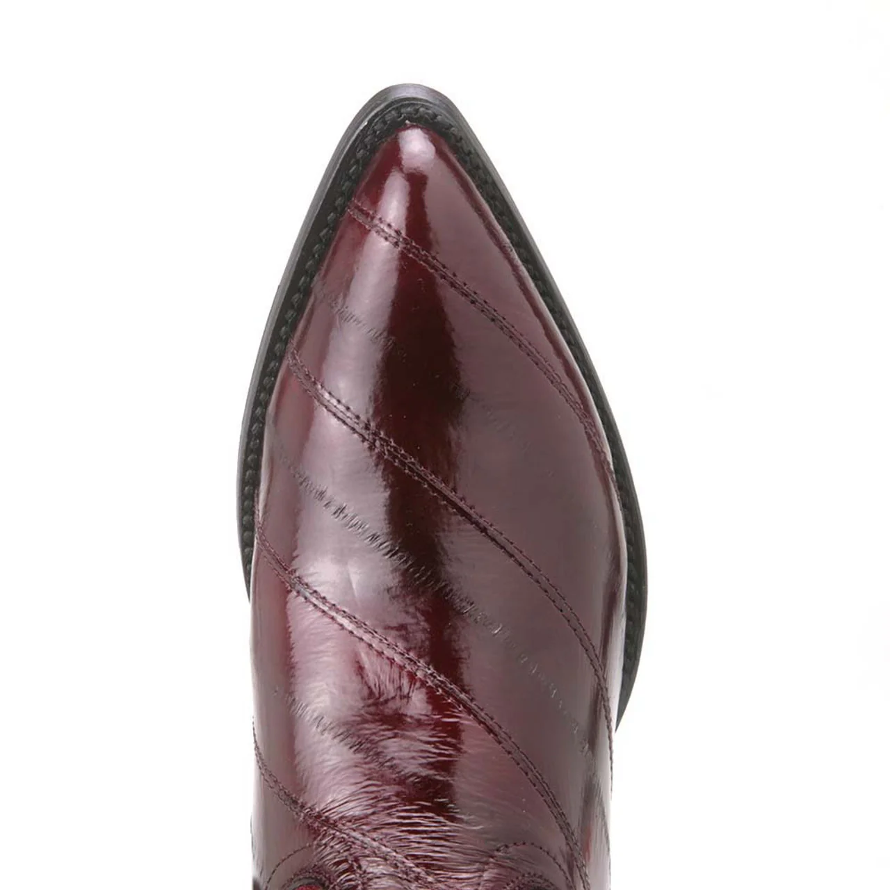 Los Altos Men's Burgundy Genuine Eel Skin J-Toe Boots - Image 2
