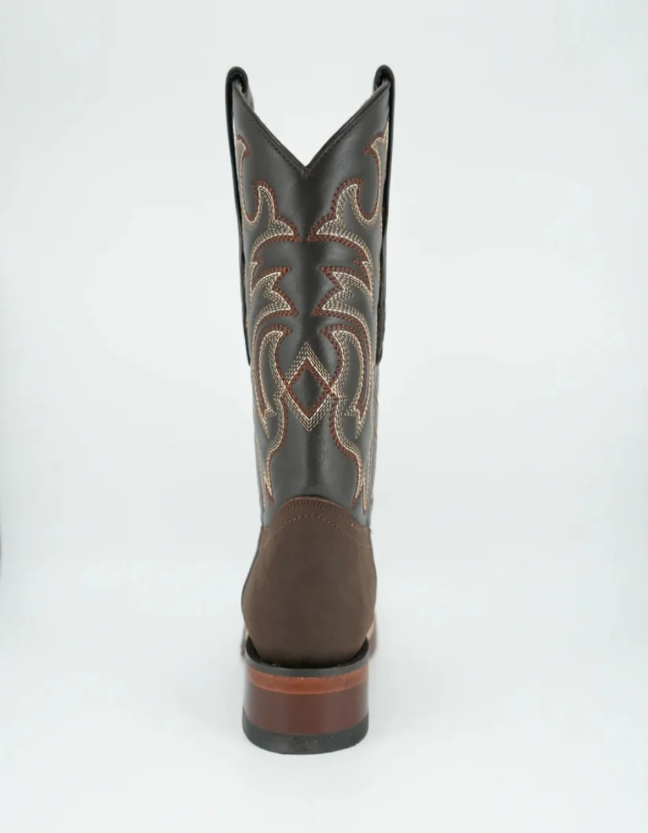 Los Altos Men's Crazy Brown Wide Square Toe Boot - Image 4