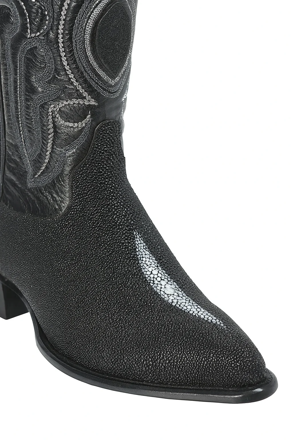 Los Altos Men's Exquisite Black Genuine Single Stone Stingray Boots - Image 6