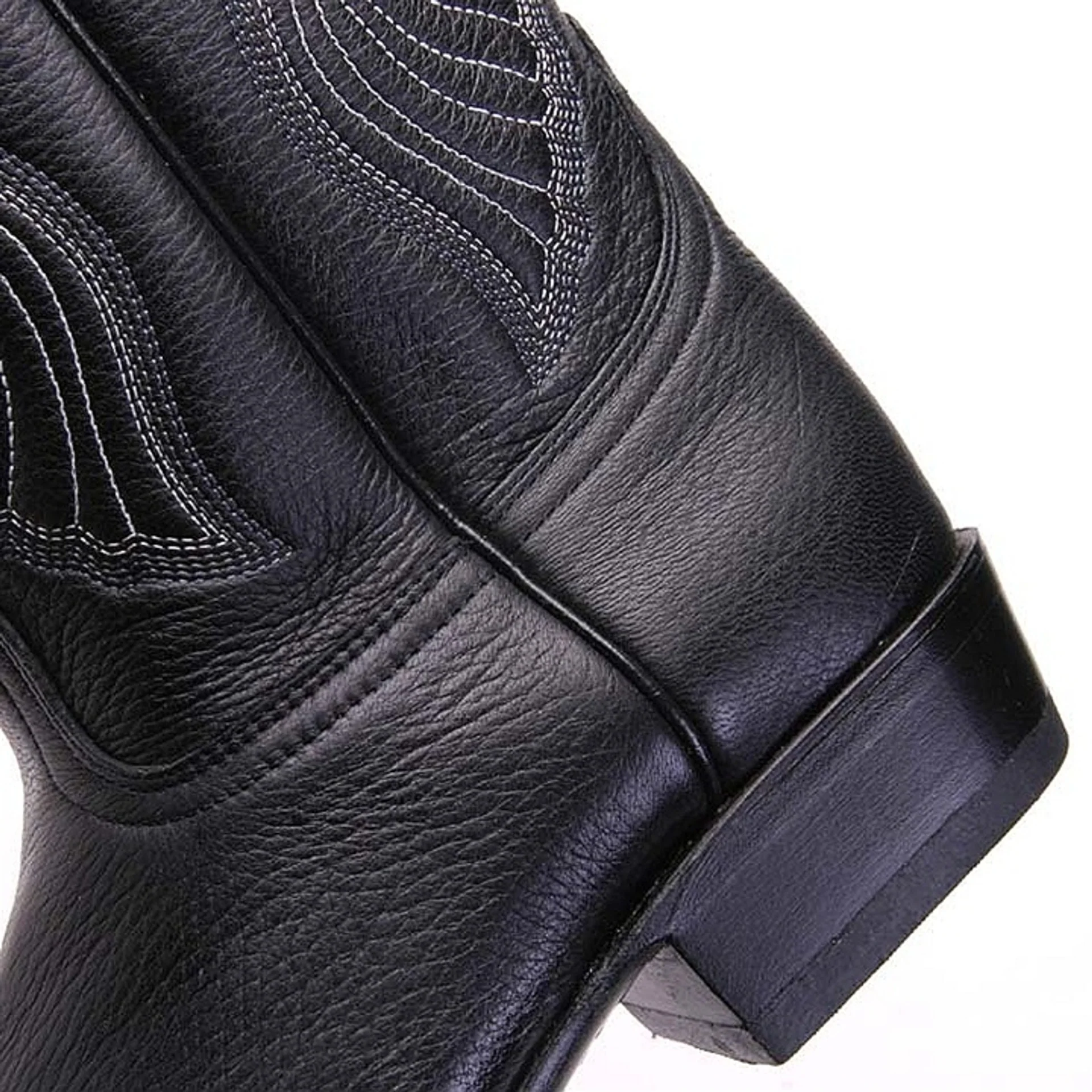 Los Altos Men's Genuine Elk Skin Black J-Toe Cowboy Boots - Image 3