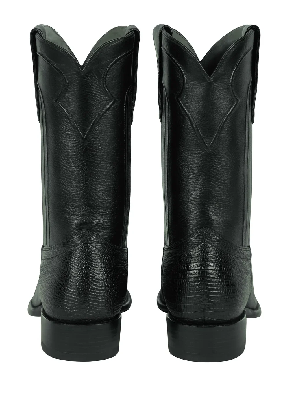 Los Altos Men's Genuine Lizard Teju Skin Leather Insole and Lining Zipper Black Roper Toe Boot - Image 7