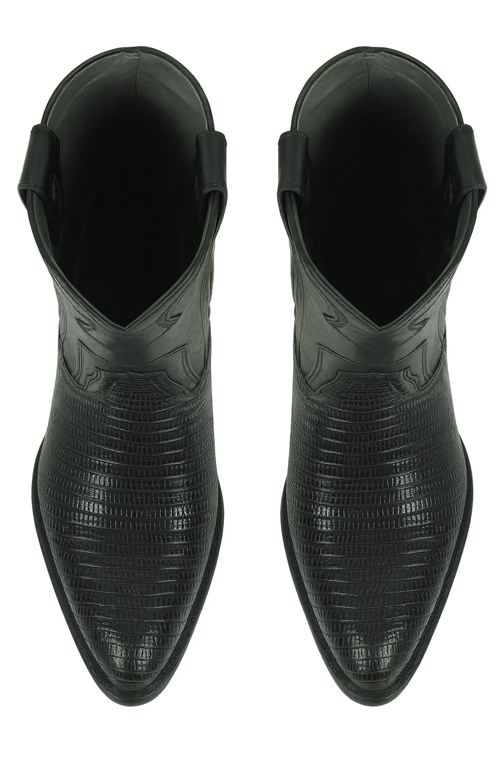 Los Altos Men's Genuine Lizard Teju Skin Leather Insole and Lining Zipper Black Roper Toe Boot - Image 8