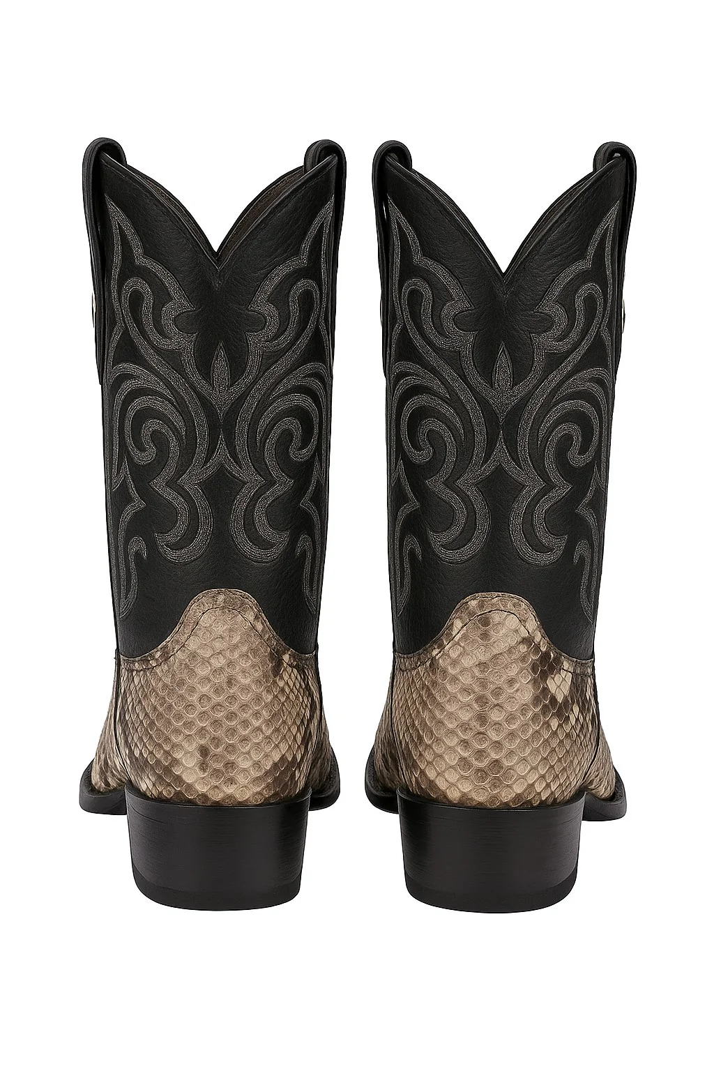 Los Altos Men's Natural Python Snakeskin Boots - Image 4