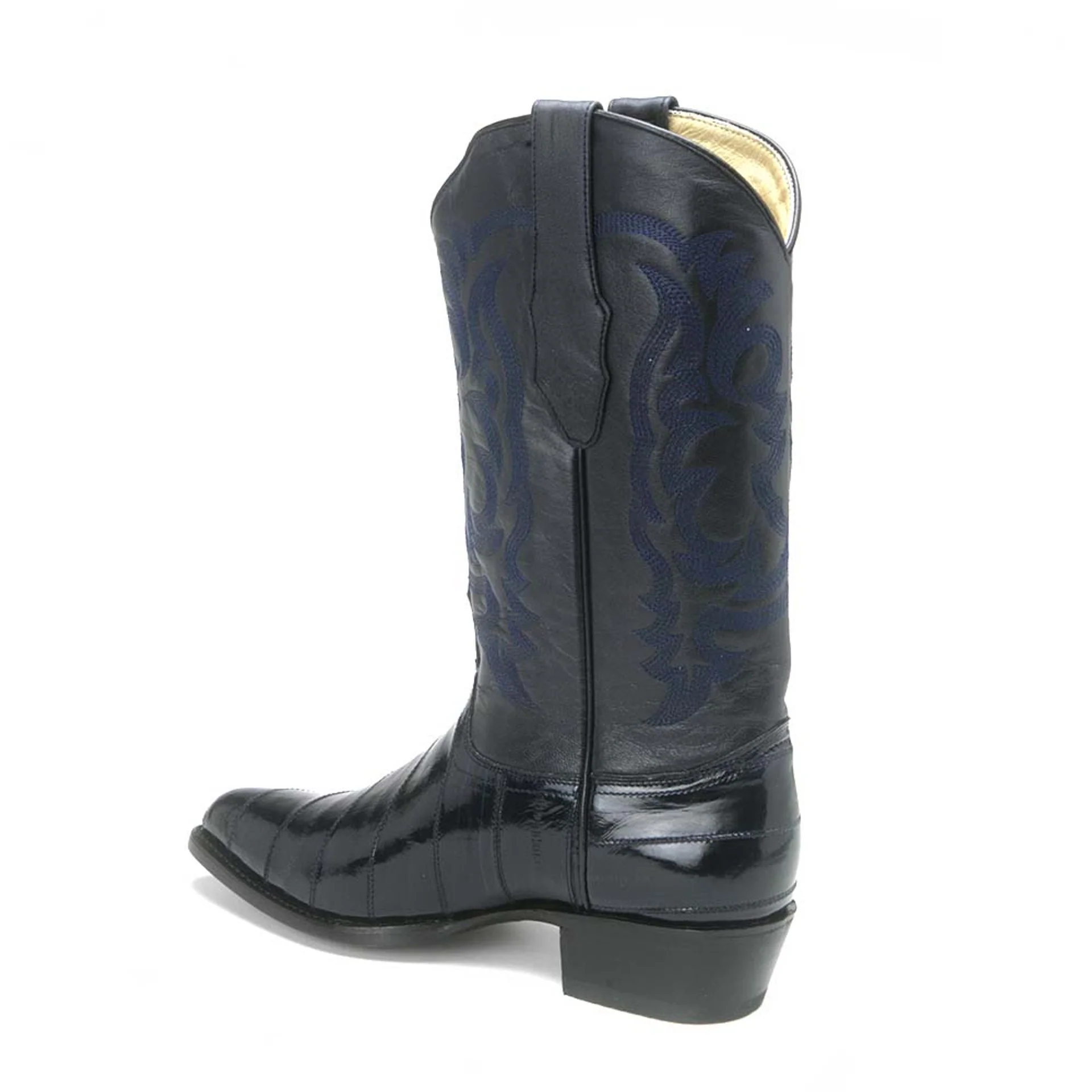 Los Altos Men's Navy Blue Eel Skin J Toe Boots - Image 4