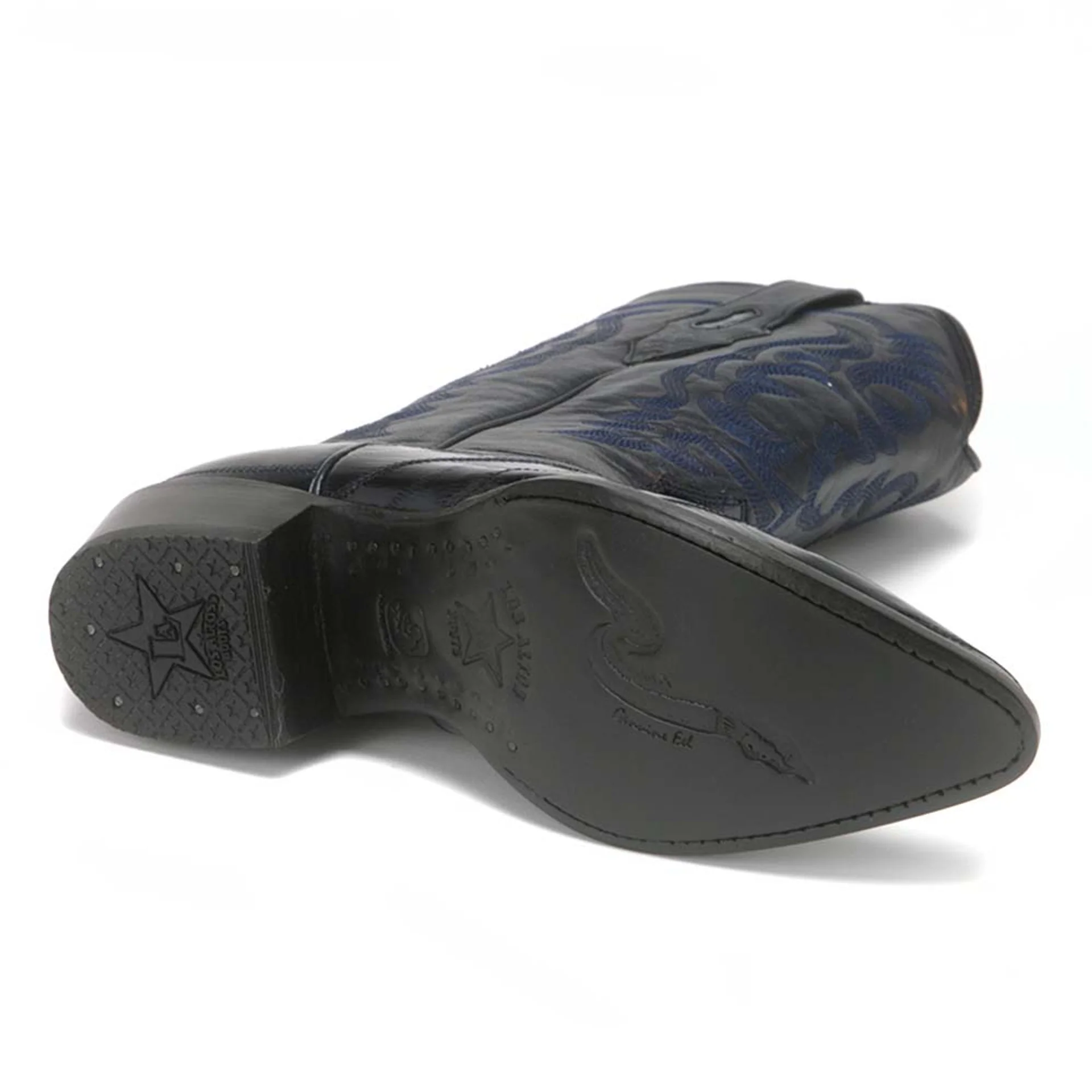 Los Altos Men's Navy Blue Eel Skin J Toe Boots - Image 5