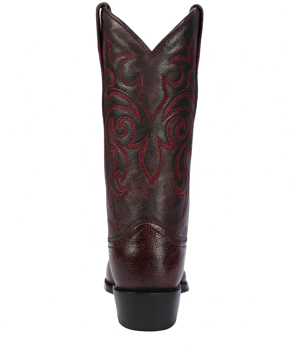 Los Altos Men's Ostrich Black Cherry Leg Boots - Image 2