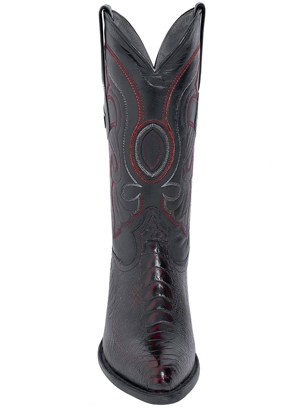 Los Altos Men's Ostrich Black Cherry Leg Boots - Image 8