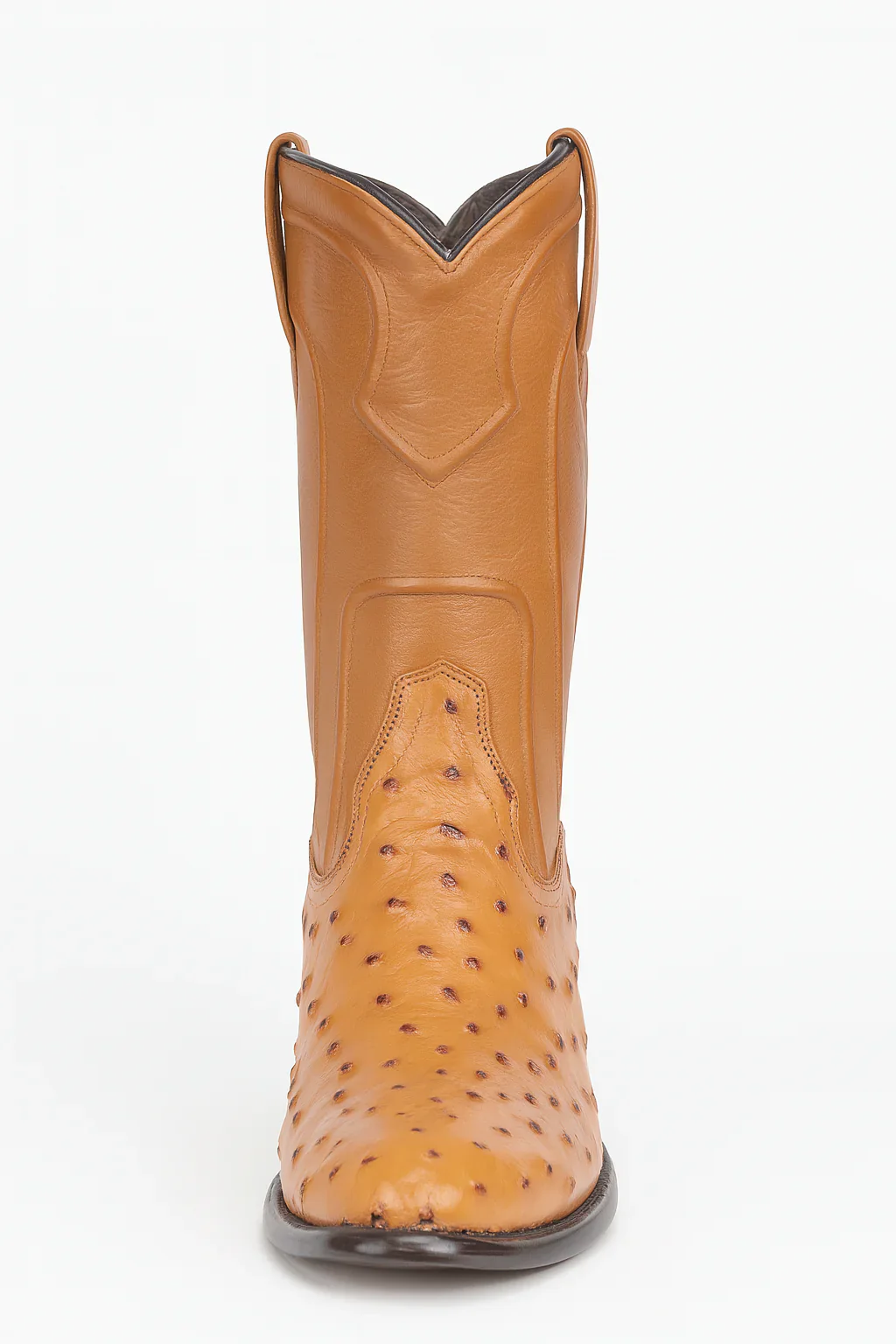 Los Altos Men's Ostrich Roper Western Boots – Honey - Image 2