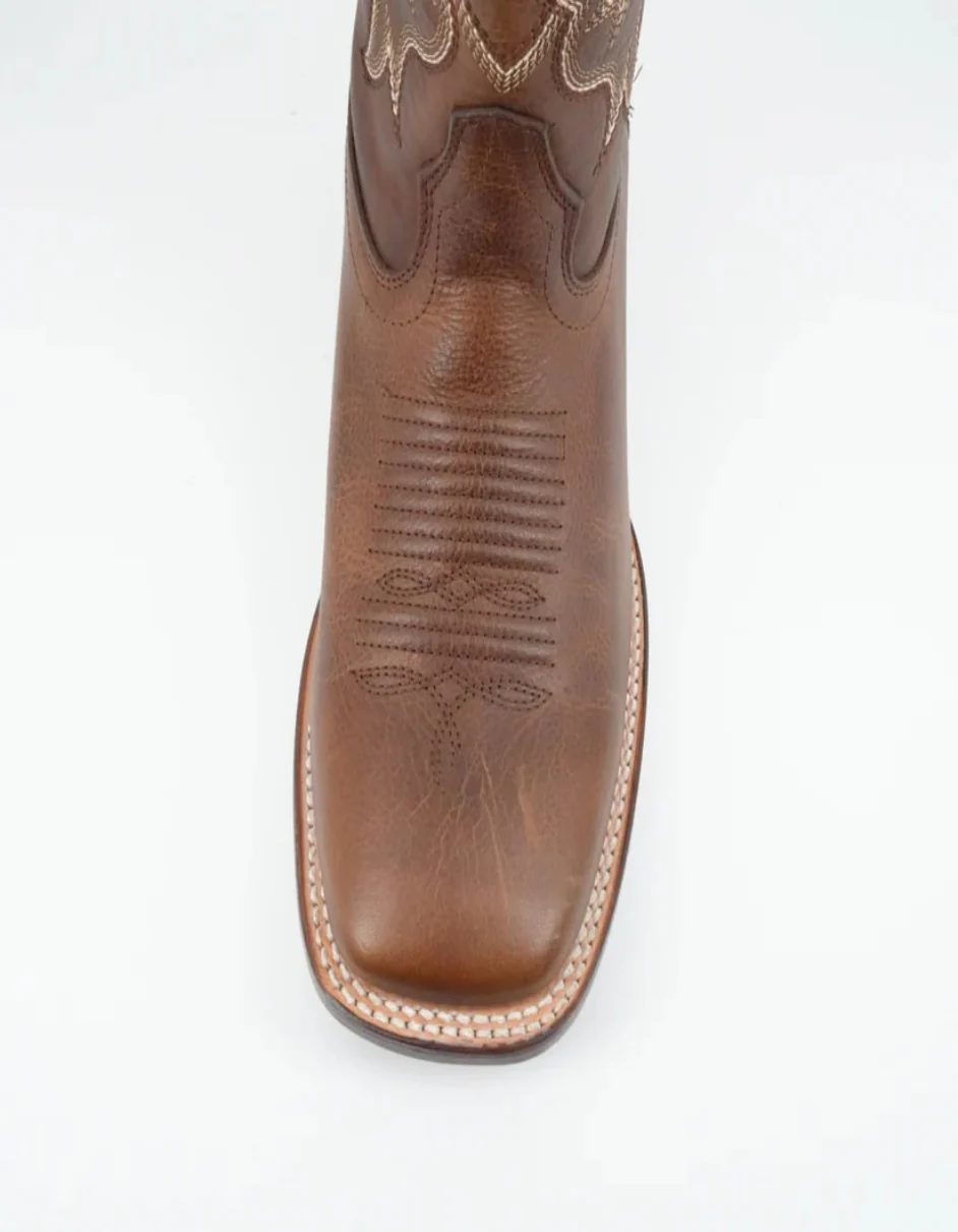 Los Altos Men's Rage Walnut Wide Square Toe Leather Boot - Image 4
