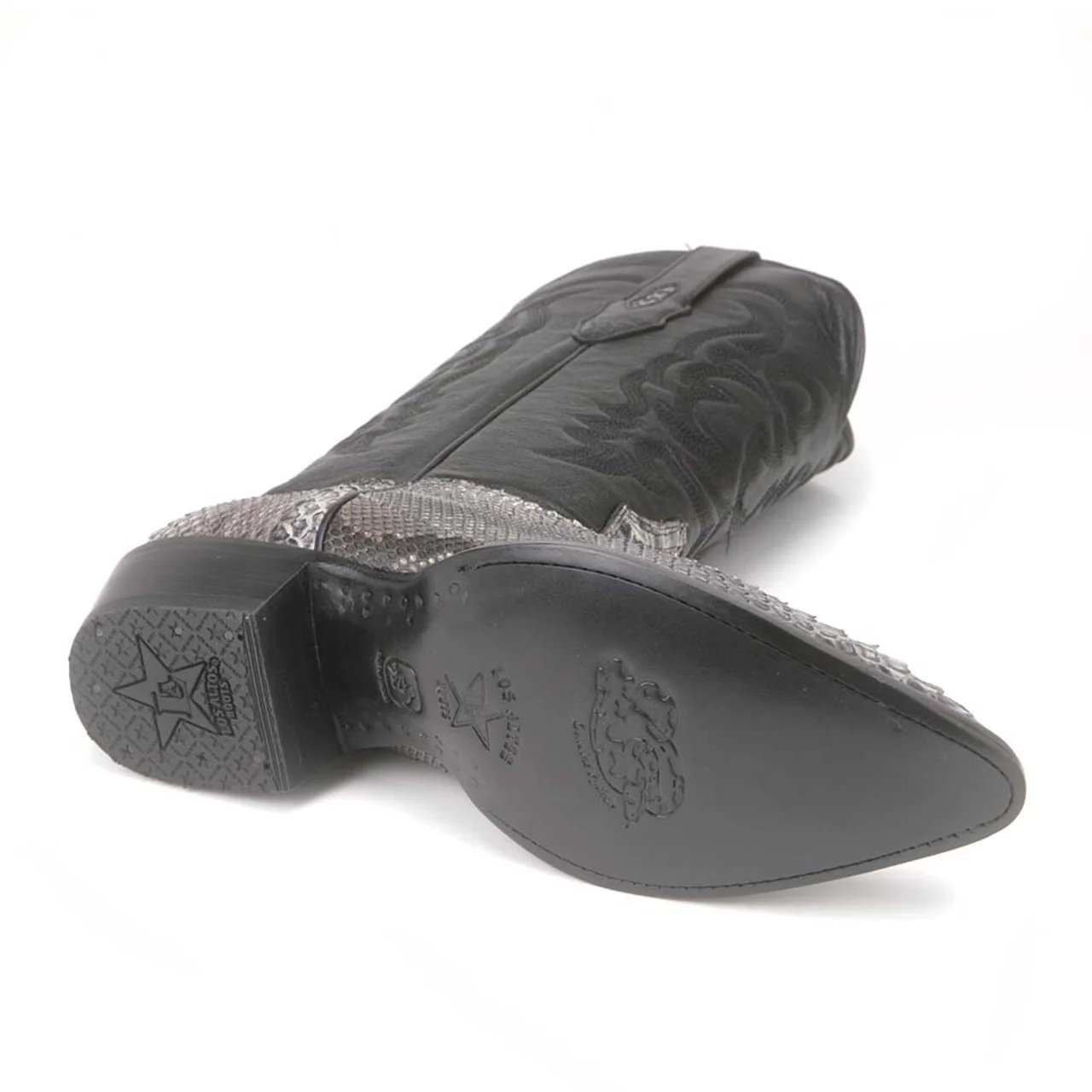 Los Altos Men's Rustic Black Python Snakeskin J Toe Boots - Image 4