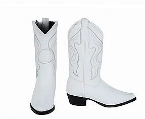 Los Altos Men's White Genuine Caiman Tail Boots - Image 3
