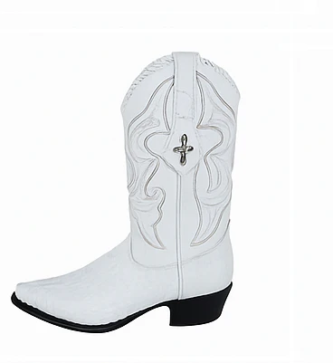 Los Altos Men's White Genuine Caiman Tail Boots - Image 4