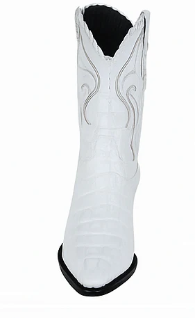 Los Altos Men's White Genuine Caiman Tail Boots - Image 5
