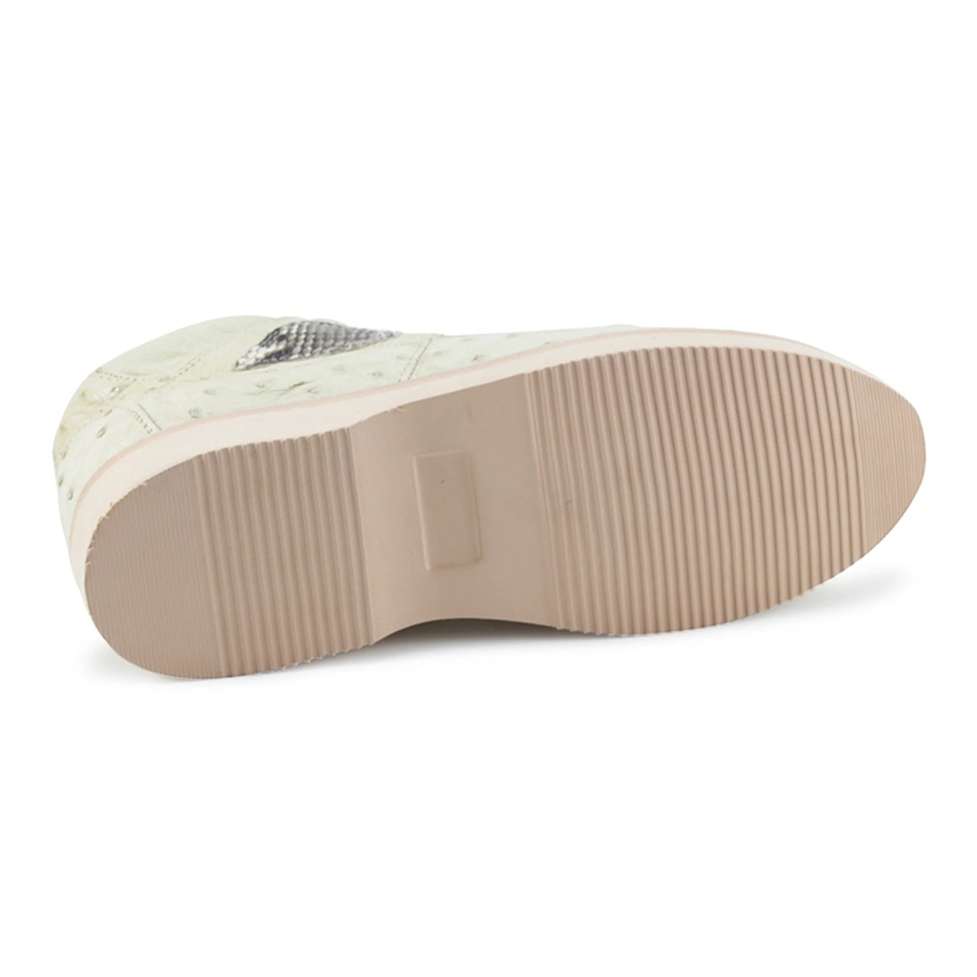 Los Altos Men's Winter White Python And Ostrich Skin Boots - Image 3