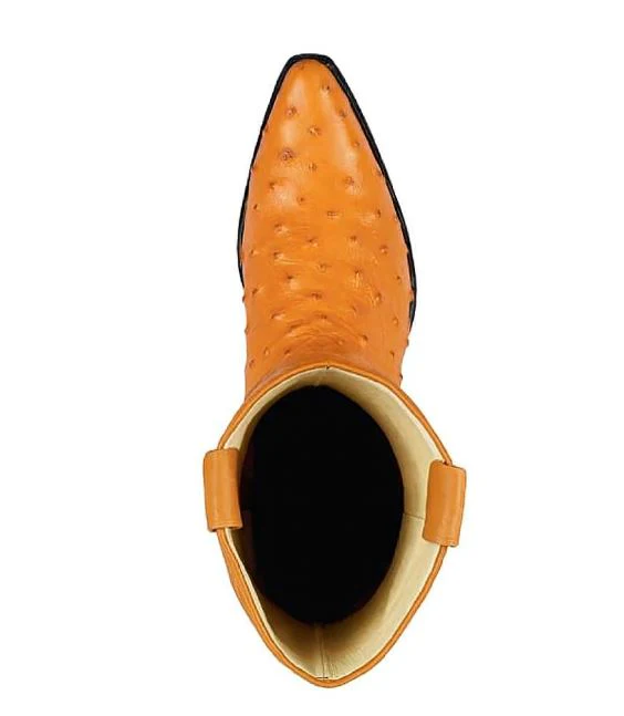 Los Altos Men's Yellow Gold Buttercup Genuine Full Quill Ostrich Boots - Image 4