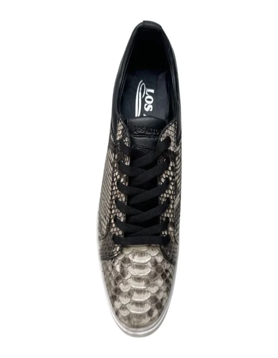 Los Altos Natural Python Low Top Sneakers - Image 3